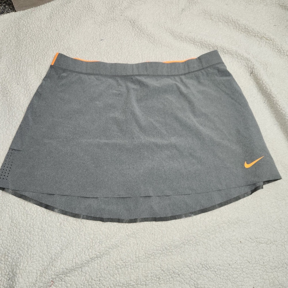 Nike Innovation Dri Fit Golf Skirt Gray Orange Lightweight Women Xl,*No Shorts